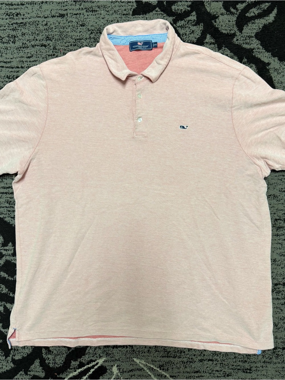 Vineyard Vines Light Pink Men’s Polo with Whale Logo
